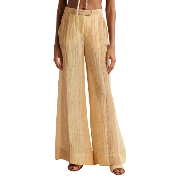 Lisa Marie Fernandez Wide Leg Gauze Linen Blend Pants size 3/M NWT - Picture 1 of 14